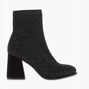MIA Piana Women’s Sparkle Glittery Black Silver Socks Bootie Size 8.5 NWT